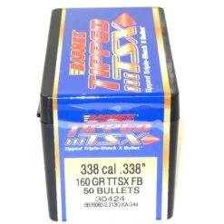 Barnes .338 / 338 160 Grain Tipped Triple-Shock X Boat Tail Bullet (50 Ct.)